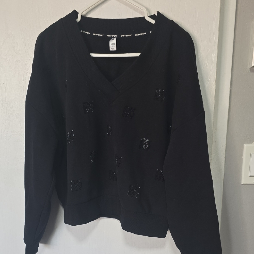 Dkny Black V-Neck Sweater
